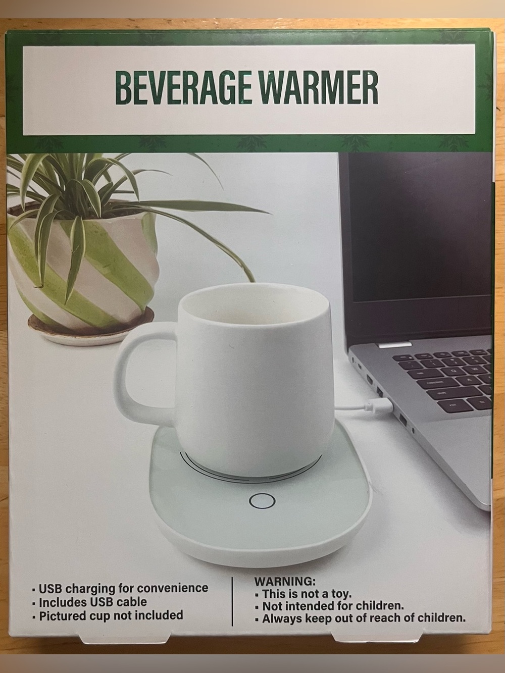 White USB Beverage Warmer Pad - Portable Cup Heater